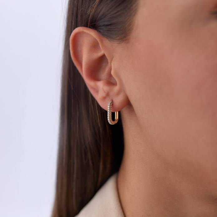 Taş Kaplamalı Ataç Küpe - 1