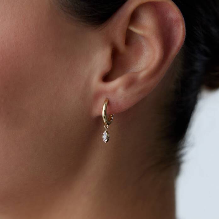 Taş Sallantılı Halka Küpe - 1