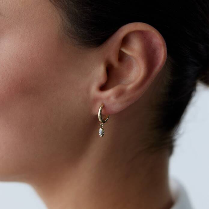 Taş Sallantılı Halka Küpe - 2