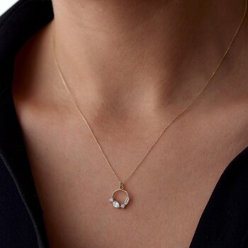 Taş Serisi Halka Kolye - Alen