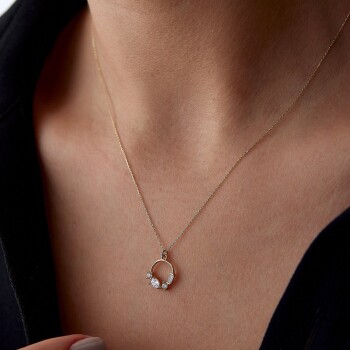 Taş Serisi Halka Kolye - Alen (1)