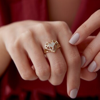 Taşlı 3D Kalp Yüzük - Gökhan Bera (1)