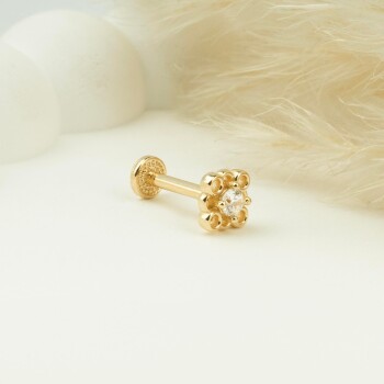 Taşlı 4 Daireli Minimal Tragus Piercing - 3