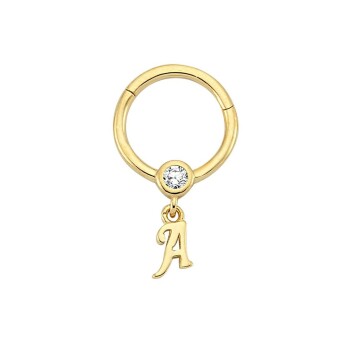 Taşlı A Harfi Sallantılı Helix Piercing - Dianora