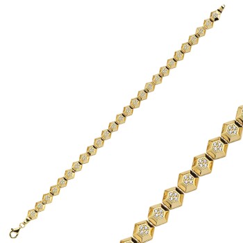 Taşlı Altıgen Bileklik - Rayna (1)