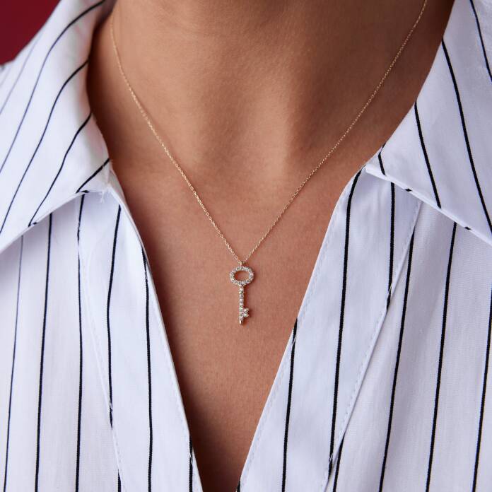 Taşlı Anahtar Kolye - 1