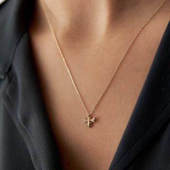 Taşlı Arı Kolye - Rayna