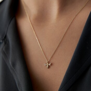 Taşlı Arı Kolye - Rayna (1)