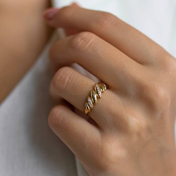 Taşlı Arpa Sarmal Yüzük - 1