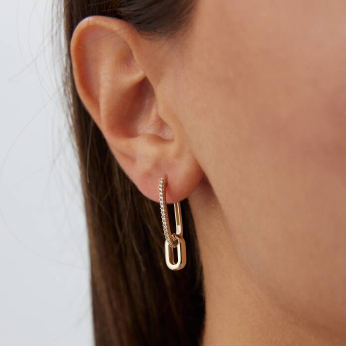 Taşlı Ataç Parçalı Küpe - 1