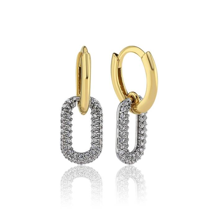 Taşlı Ataç Sallantılı Küpe - 3