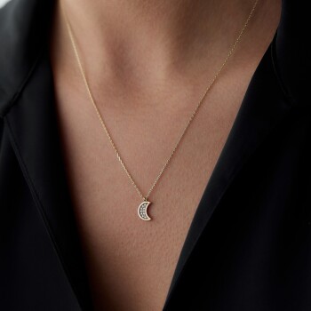 Taşlı Ay Kolye - Rayna