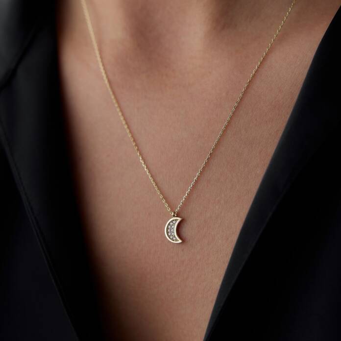 Taşlı Ay Kolye - 2