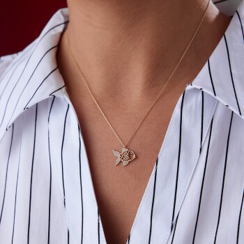 Taşlı Balık Kolye - Rayna (1)