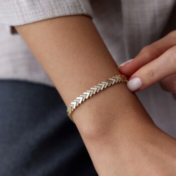 Taşlı Balıksırtı Bileklik - Rayna