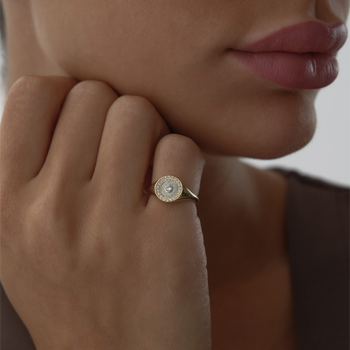 Taşlı Beyaz Dot Yüzük - MİST (1)