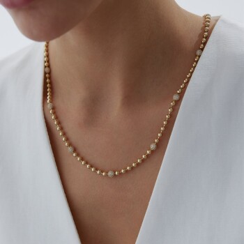 Taşlı Big Tırnak Makası Zincir Kolye - Özer (1)