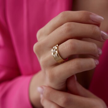 Taşlı Bold Hasır Yüzük - Koçak (1)