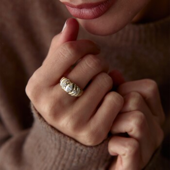 Taşlı Bombe Yüzük - Cemart