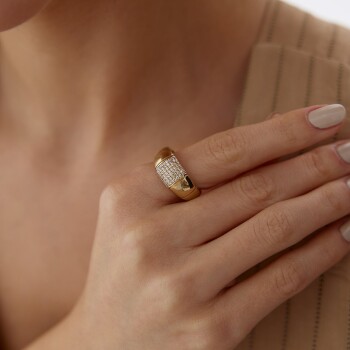 Taşlı Bombeli Bold Yüzük - Ali Altınbas (1)