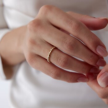 Taşlı Buğday Çift Alyans - 4