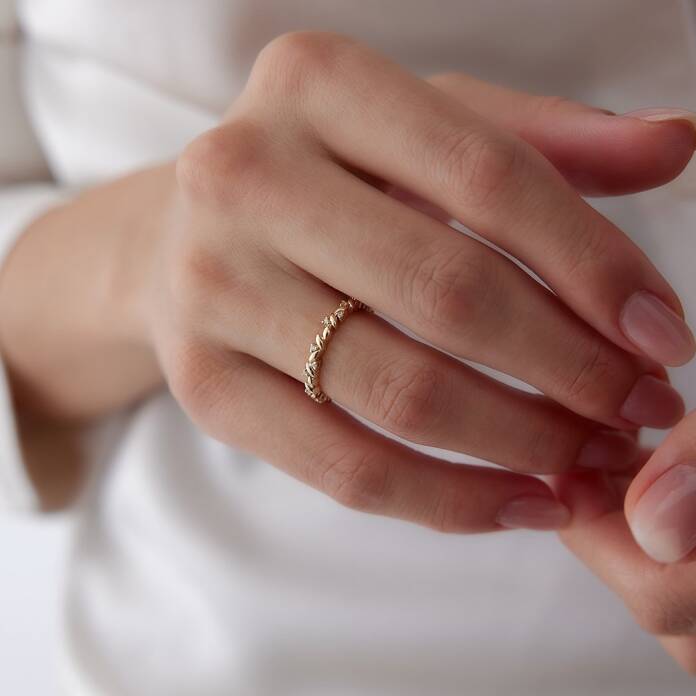 Taşlı Buğday Çift Alyans - 4