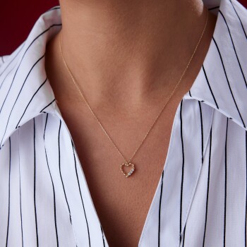 Taşlı Burgu Kalp Kolye - Rayna (1)