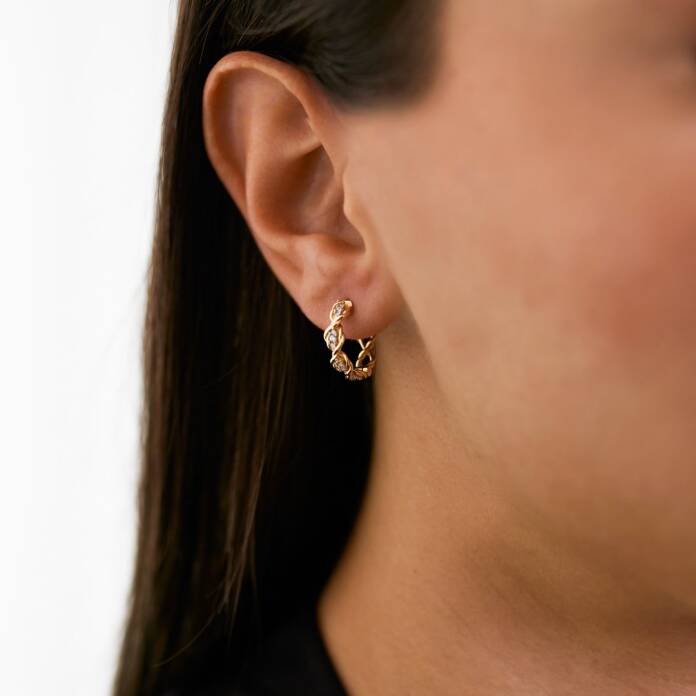 Taşlı Burgu Sarmal Küpe - 1