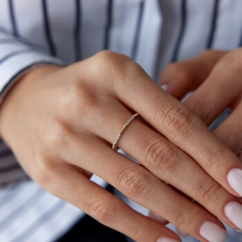 Taşlı Burgu Sarmal Yüzük - Rayna