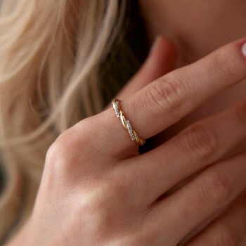 Taşlı Burgu Sarmaşık Yüzük - Rayna