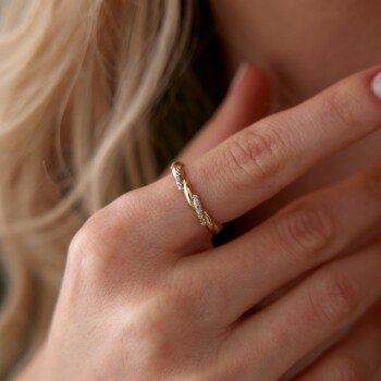 Taşlı Burgu Sarmaşık Yüzük - Rayna (1)