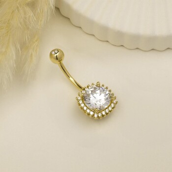 Taşlı Büyük Gösterişli Göbek Piercing - Dianora (1)