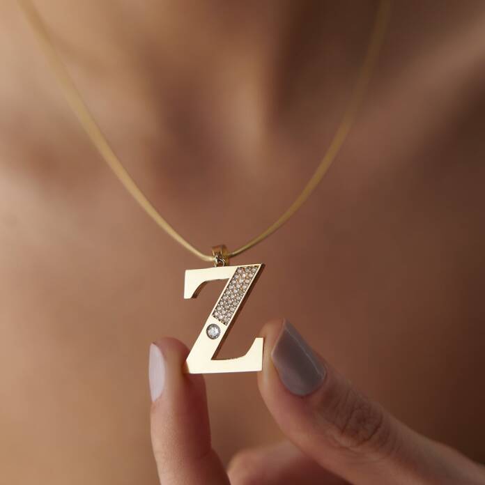 Taşlı Büyük Harf Kolye - 2