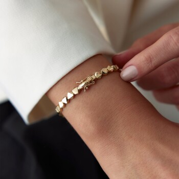 Taşlı Çakıl Taşı Bileklik - Alen (1)