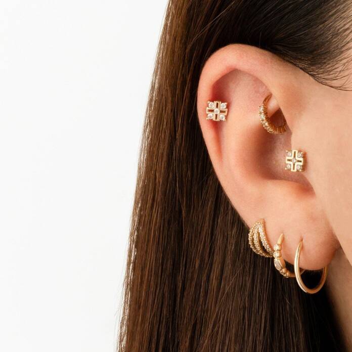 Taşlı Çark Tragus Piercing - 2