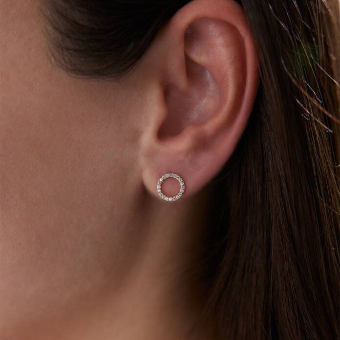 Taşlı Çember Küpe - 1