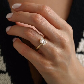 Taşlı Çerçeve Baget Yüzük - Oragold Orhan (1)