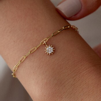Taşlı Çiçek Charm Bileklik - Alen (1)