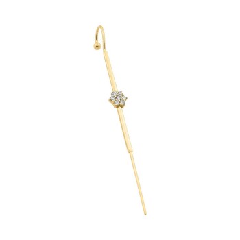 Taşlı Çiçek Hook Baston Küpe - Dianora