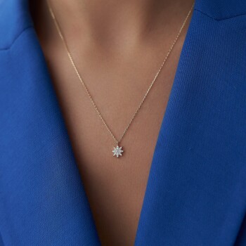 Taşlı Çiçek Kolye - Rayna