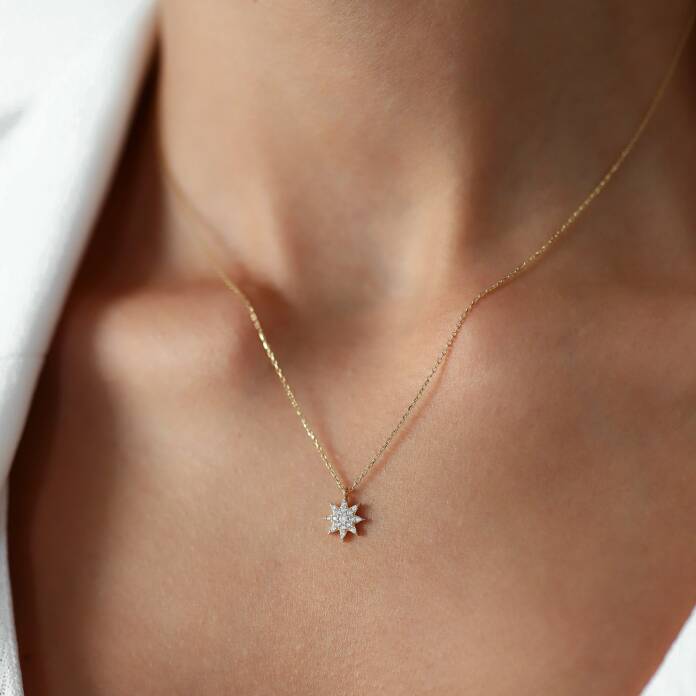 Taşlı Çiçek Kolye - 3