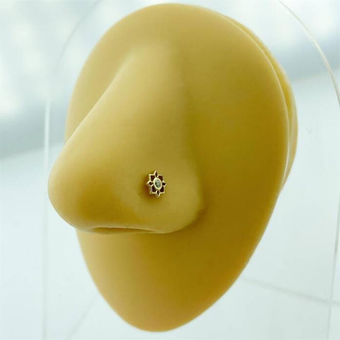 Taşlı Çiçek Motifli Altın Hızma - 2