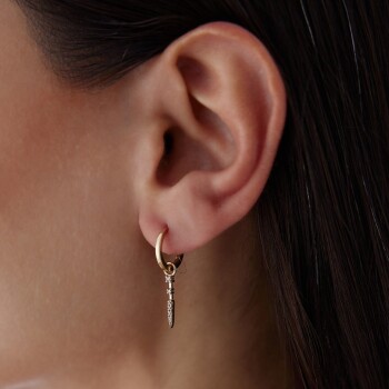 Taşlı Çubuk Sallantılı Küpe - 3