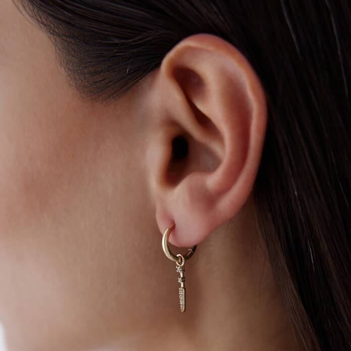 Taşlı Çubuk Sallantılı Küpe - 4