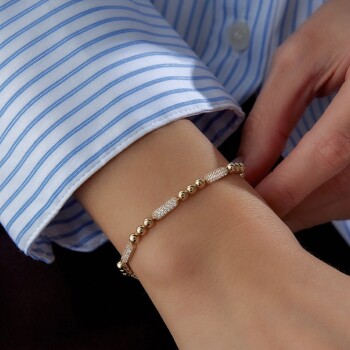 Taşlı Çubuk Top Sıralı Bileklik - Rayna (1)