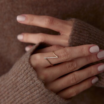 Taşlı Çubuk Z Yüzük - Rayna