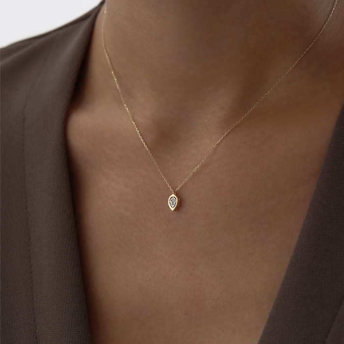 Taşlı Damla Drop Kolye - Gökhan Bera (1)