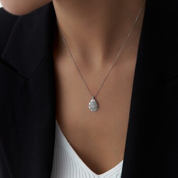 Taşlı Damla Kolye - Özçelik (1)