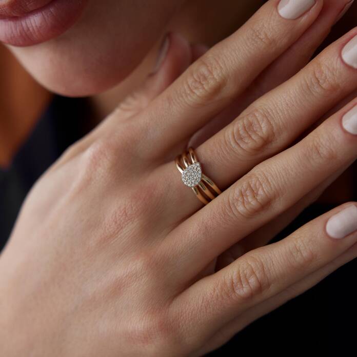 Taşlı Damla Yüzük - 1