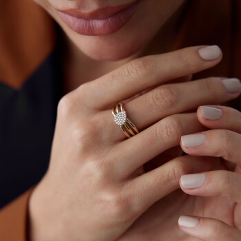 Taşlı Damla Yüzük - Mazi (1)